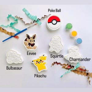 Pokemon Party Favors: Pokemon-Theme Magnet Paint Kits 1 Magnet Only