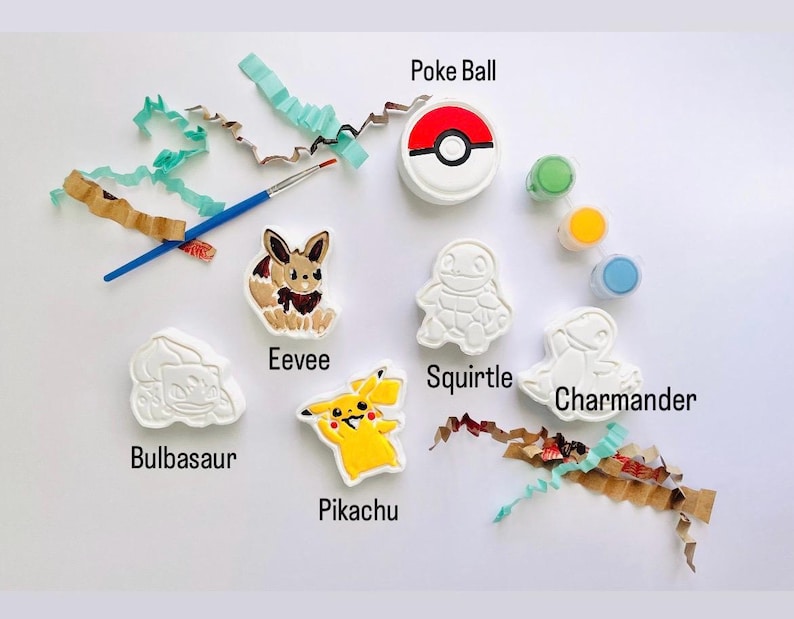 Pokemon Party Favors: Pokemon-Theme Magnet Paint Kits 1 Magnet Only