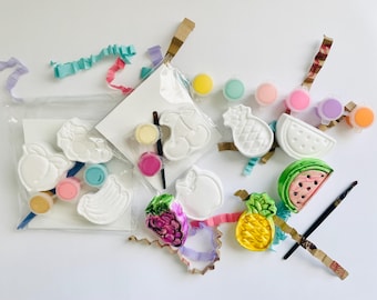 Fruits Theme Birthday DIY Paint Magnet Kit: Paint Your Own Party Bag