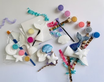 Mermaid Paint Kit: DIY Foam Clay Magnet Party Favors
