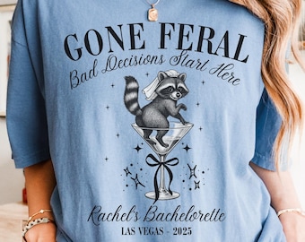 Gone Feral Raccoon Bride Comfort Colors T-Shirt, Vegas Bachelorette Party