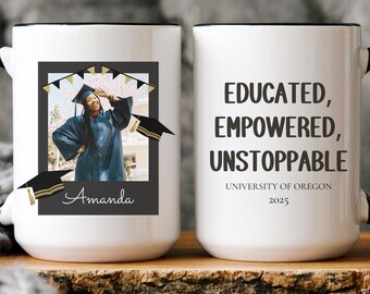 Personalized Graduation Photo Mug, College University Gift
