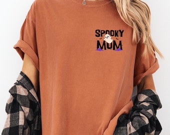 Comfort Colors Spooky Mom Shirt, Halloween Ghost Tee