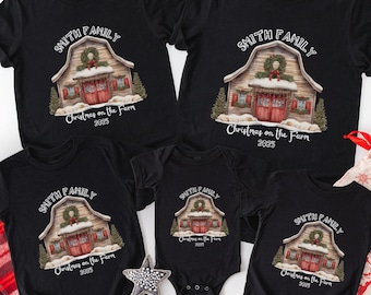 Christmas On The Farm Shirt 2026, Custom Family Barn Holiday Tee, Country Xmas Shirt, Farmers Holiday Matching, Rustic Christmas Sweatshirt