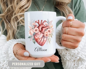 Personalized Heart Doctor Mug: Cardiology Gift for Nurse, Surgeon