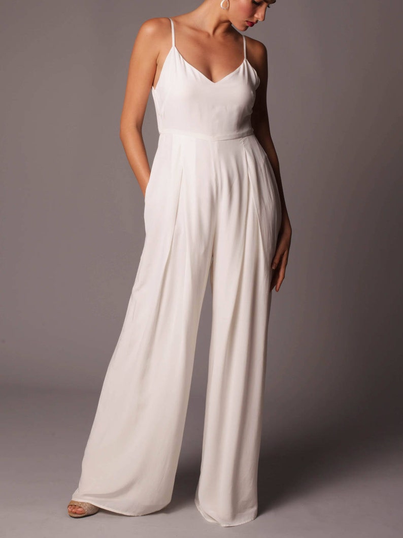 Bali Jumpsuit Modern Lightweight Wide Leg Bridal Jumpsuit Etsy