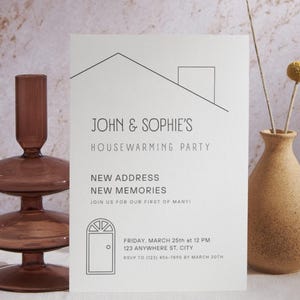 Housewarming Invitation, Minimalist, New House, Modern Housewarming Party