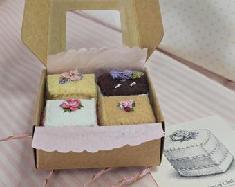 Thimble Hollow Bakery™ Felt Confections—Hand-Stitched Mini Felt Cakes- set of 4