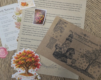 El boletín informativo Thread Post — Número anterior de septiembre de 2026 / Hilos de otoño / Correo postal de Thimble Hollow