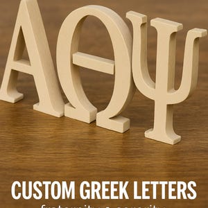 Custom Wooden Greek Letter Cutouts | Fraternity & Sorority Wall Decor | Personalized Greek Life Gift for Dorm, Chapter House, or Events