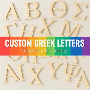 Benutzerdefinierte griechische Holzbuchstaben Ausschnitte | Bruderschaft & Schwesternschaft Wand Dekor | Personalisiertes griechisches Lebengeschenk für Wohnheim, Kapitelhaus oder Veranstaltungen
