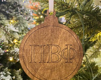 Pi Beta Phi Wooden Ornament| Pi Phi Christmas Ornament Custom Sorority Ornaments|Greek Life & College Gifts| Officially Licensed Accessories