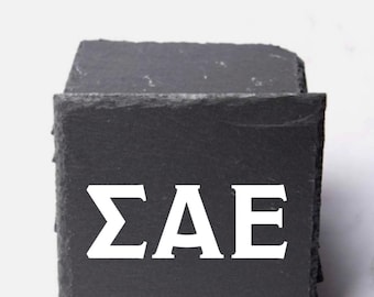 Sigma Alpha Epsilon Slate Coasters (4) | SAE Coasters| Custom Frat Gifts| Greek Life Gift| College Gift| Officially Licensed Accessories
