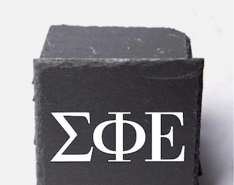 Sigma Phi Epsilon Slate Coasters (4) | Sig Ep Coasters| Custom Frat Gifts| Greek Life Gift| College Gift| Officially Licensed Accessories