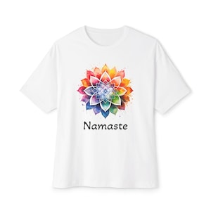 Namaste Oversized Tee - Yoga Meditation Self-Care Vibes, Unisex Boxy T-Shirt, Relaxed Fit Shirt, Spiritual Gift, Comfortable Fashion,