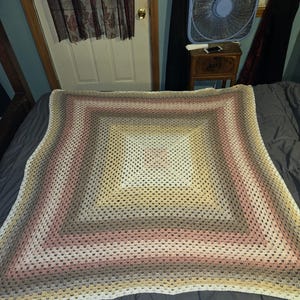 Handmade Crocheted granny square blanket