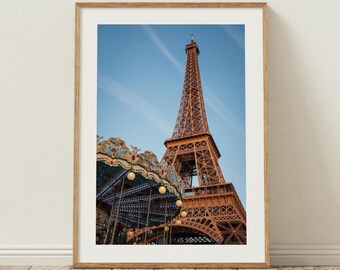 Eiffeltoren carrousel Parijs fotografie Parijs bezienswaardigheid reizen muur kunst decor Frankrijk digitale download