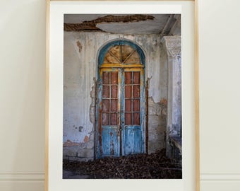 Armenia Photo Print: Rustic Weathered Door, Abandoned Architecture