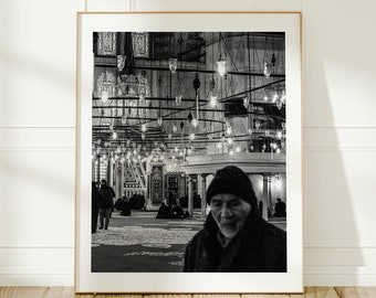 Istanbul Mosque Photography Black White Fine Art Islamic Printable