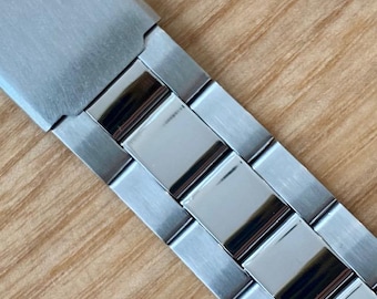 Stalen armband van 20 mm - gevouwen schakels - voor vervanging van Omega SpeedMaster-band met klassieke Omega-sluiting