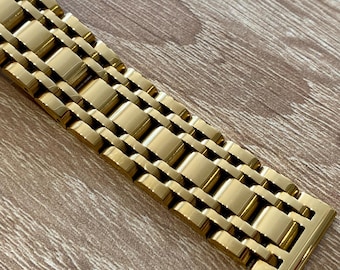 GOUD 20 mm Beads of Rice horlogeband - stevige constructie - hoogwaardige hoogglans afwerking