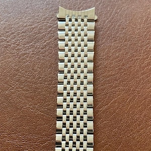 18mm Stainless Steel Beads of Rice Watch Bracelet Band Specifically For Omega Seamaster & Constellation w/ Curved End Links