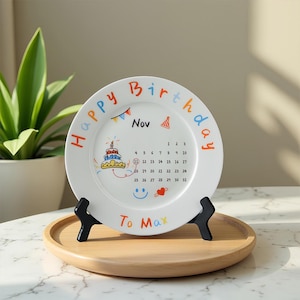 Celebration Plate/Birthday Plate/Happy Birthday Gift/Custom Plate/Personalzied Gift/Personalized Plate/Ceramic Plate/Unique Birthday Gift