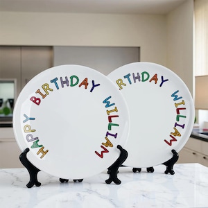 Happy Birthday Plate/Birthday Gift/Personalzied Birthday Plate/Custom Name Plate/Celebration Plate/Gift for Girlfriend/Custom Gift/Plates