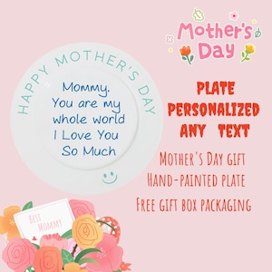 Personalisiertes Geschenk/Muttertagsgeschenk/personalisierter Teller/benutzerdefinierte Teller/handbemalter Teller/Feiersteller/Keramikteller/Geschenk für Mama/Bestes Geschenk