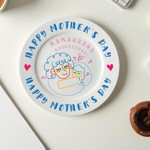Muttertagsgeschenk/Benutzerdefinierte Muttertagsgeschenk/Personalisiertes Geschenk/Benutzerdefinierter Teller/Handgemalter Teller/Keramikteller/Geschenk für Mama/Einzigartiger Servierteller