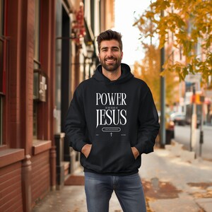 Christian Men&#39;s Hoodie, &quot;Power in the name of Jesus&quot;