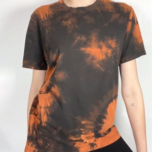 Bleached reverse tie dye second hand black tee - previously loved, hand dyed, repurposed, upcycled, oversized