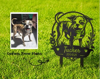 Custom Dog Memorial Stake, Personalized Pet Grave Marker from Photo