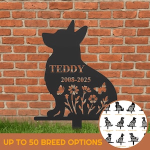 Custom Corgi Memorial Stake- Personalized Pet Grave Marker, Outdoor Dog Tribute, Garden Memorial Sign, Sympathy Gift, Housewarming Gift