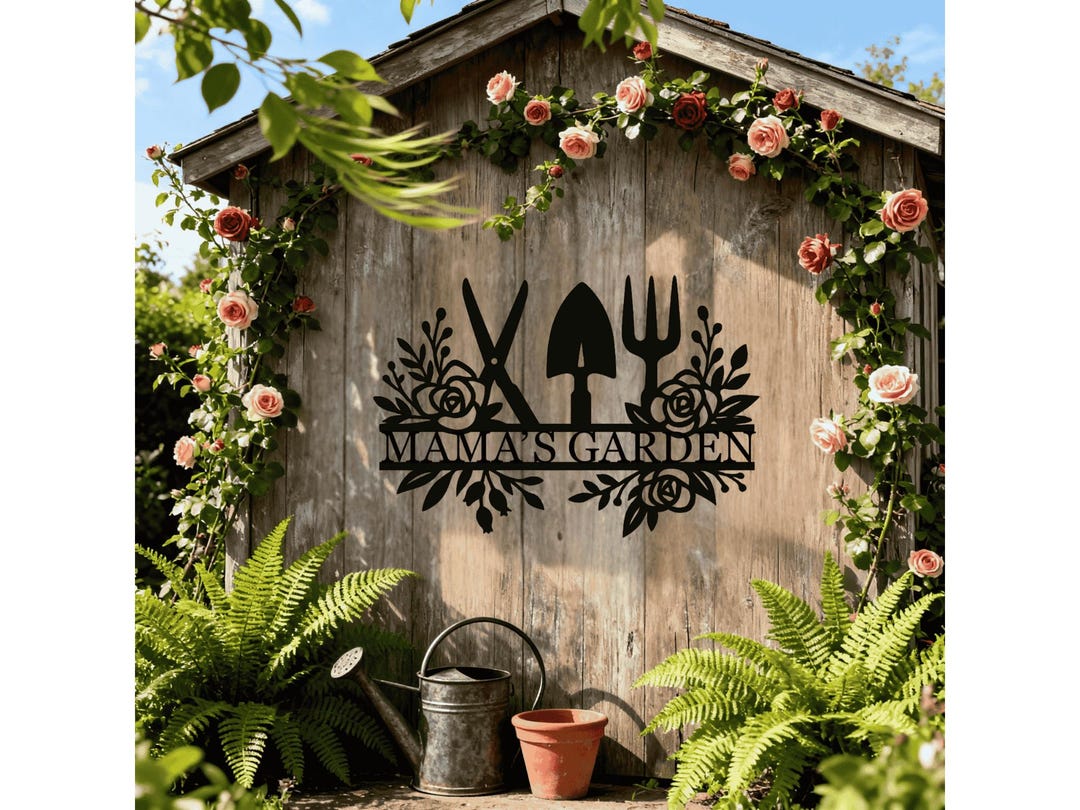 Custom Metal Garden Wall Art, Personalized Garden Sign Outdoor Decor - Etsy