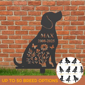 Custom Beagle Dog Grave Marker- Personalized Dog Memorial Sign, Outdoor Yard Tribute, Every Garden Metal Stake, Sympathy Gift for Pet Loss