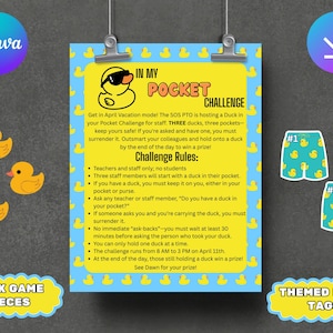 Duck in Pocket School Staff Game Bundle | Teacher Appreciation | PTA PTO Fundraiser Activities | Staff Morale Boosters