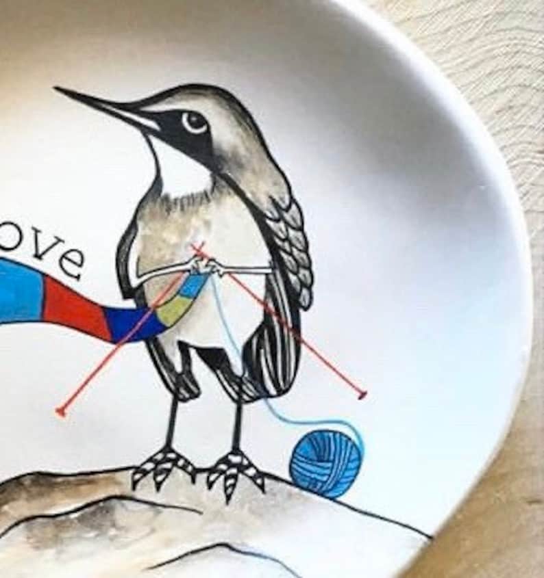 Gift for Women Mothers Day Gift Gift for Daughter Jewelry Dish Knitting Gift Gift for Her Bird Lover Bird Ring Dish Ring Dish