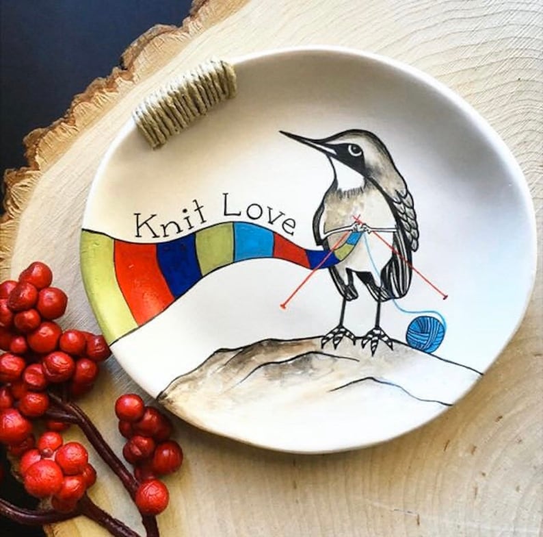 Gift for Women Mothers Day Gift Gift for Daughter Jewelry Dish Knitting Gift Gift for Her Bird Lover Bird Ring Dish Ring Dish
