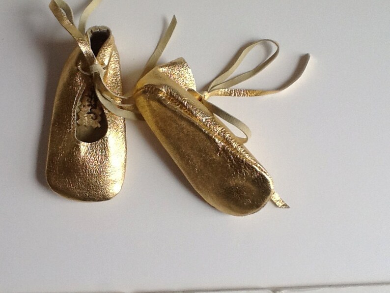 Baby Ballet Shoes in Gold Metallic Etsy