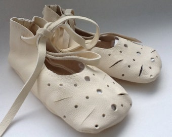 Ivory baby ballet shoes