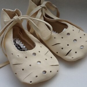 Ivory baby ballet shoes image 2