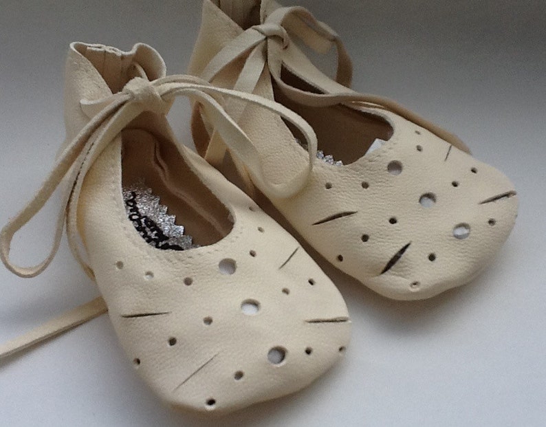 Ivory baby ballet shoes image 2