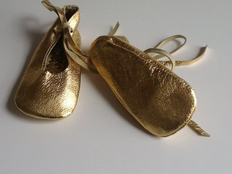 Baby Ballet Shoes in Gold Metallic Etsy
