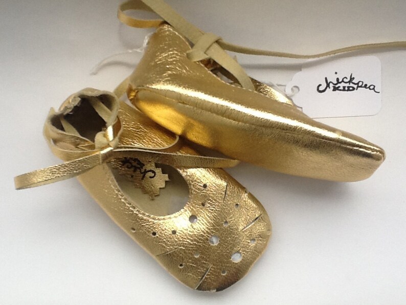 Gold Baby Ballet Shoes Etsy
