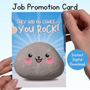 You Rock Job-promotiekaart – New Job & Gefeliciteerd-kaart, directe digitale download, afdrukbare 7 x 5 kaart, thuis afdrukken