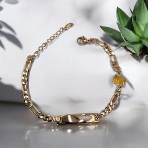 18K Gold Plated Kids Bracelet Name Plate High Quality