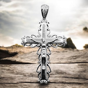 Silver Cross Pendant with Cubic Zirconia