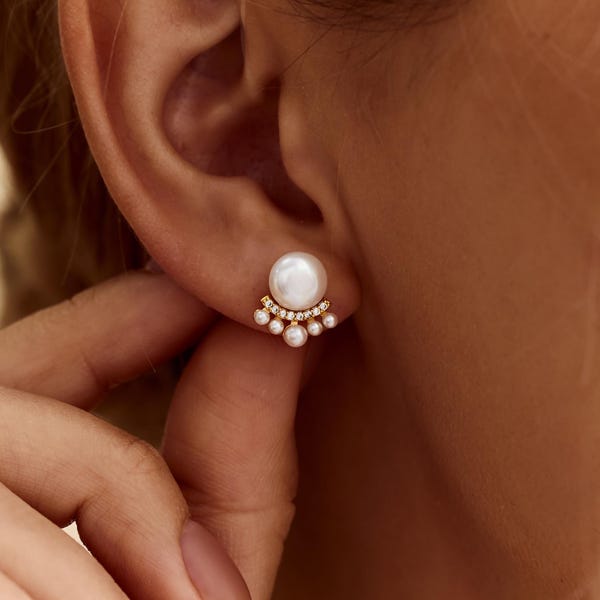 Pearl Drop Earrings, Drop Pearl Earrings, Minimalist Jewelry, Bridal Earrings, Bridesmaid Gift, Anniversary Gift, Daily Earrings for Mom