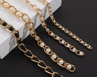 Minimalist Beaded Aluminum Chain | Light Luxury Metal Chain for Bag Strap Jewelry Making